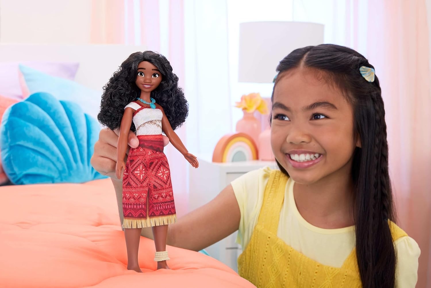 Mattel Disney Vaiana 2 modepop in kenmerkende outfit | Beweegbare pop met afneembare outfit, ketting en enkelbandje, geïnspireerd op Disney Vaiana 2, JBT56