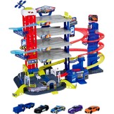 Dickie Toys Majorette 212059984 - Super City Chase Center Playset, 5 verdiepingen, licht, geluid, 4 die-cast auto's, 112 x 70 x 84 cm, Speelgoedgarage, vanaf 5 jaar,meerkleurig