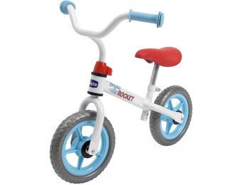Chicco loopfiets Bright Rocket, pedaalvrije kinderfiets, lichtgewicht loopfiets, met verstelbaar stuur en zadel, max 25 kg, wit, 2-5 jaar, cadeau-idee