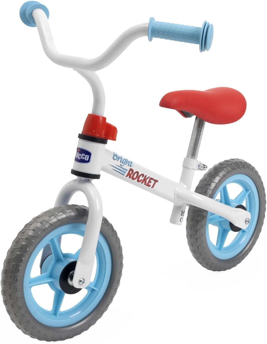 Chicco loopfiets Bright Rocket, pedaalvrije kinderfiets, lichtgewicht loopfiets, met verstelbaar stuur en zadel, max 25 kg, wit, 2-5 jaar, cadeau-idee