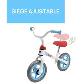 Chicco loopfiets Bright Rocket, pedaalvrije kinderfiets, lichtgewicht loopfiets, met verstelbaar stuur en zadel, max 25 kg, wit, 2-5 jaar, cadeau-idee