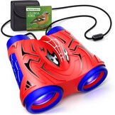 Kinderspeelgoed Verrekijker met Kompas Rood-Blauw - Avontuurlijke Buitenspeelset voor Jongens 3-12 Jaar