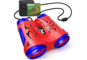Verrekijker Kind Rood-Blauw 4x met Kompas | 3-12 Jaar | 45% Korting