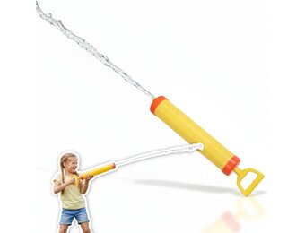 alldoro 60111 waterschutter, Ø-45 cm, meerkleurig | Sterk waterpistool voor kinderen met zeer hoog bereik, robuust en eenvoudig te bedienen, geel-oranje