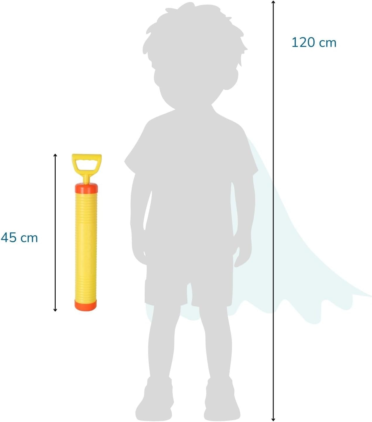 alldoro 60111 waterschutter, Ø-45 cm, meerkleurig | Sterk waterpistool voor kinderen met zeer hoog bereik, robuust en eenvoudig te bedienen, geel-oranje