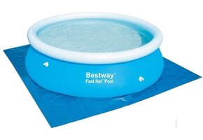 Zwembad Grondzeil 396x396 cm Blauw Vinyl | 33% Korting