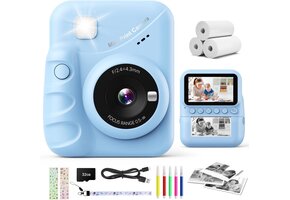 Direct Print Kinder Camera Blauw - 48MP HD - 46% Korting