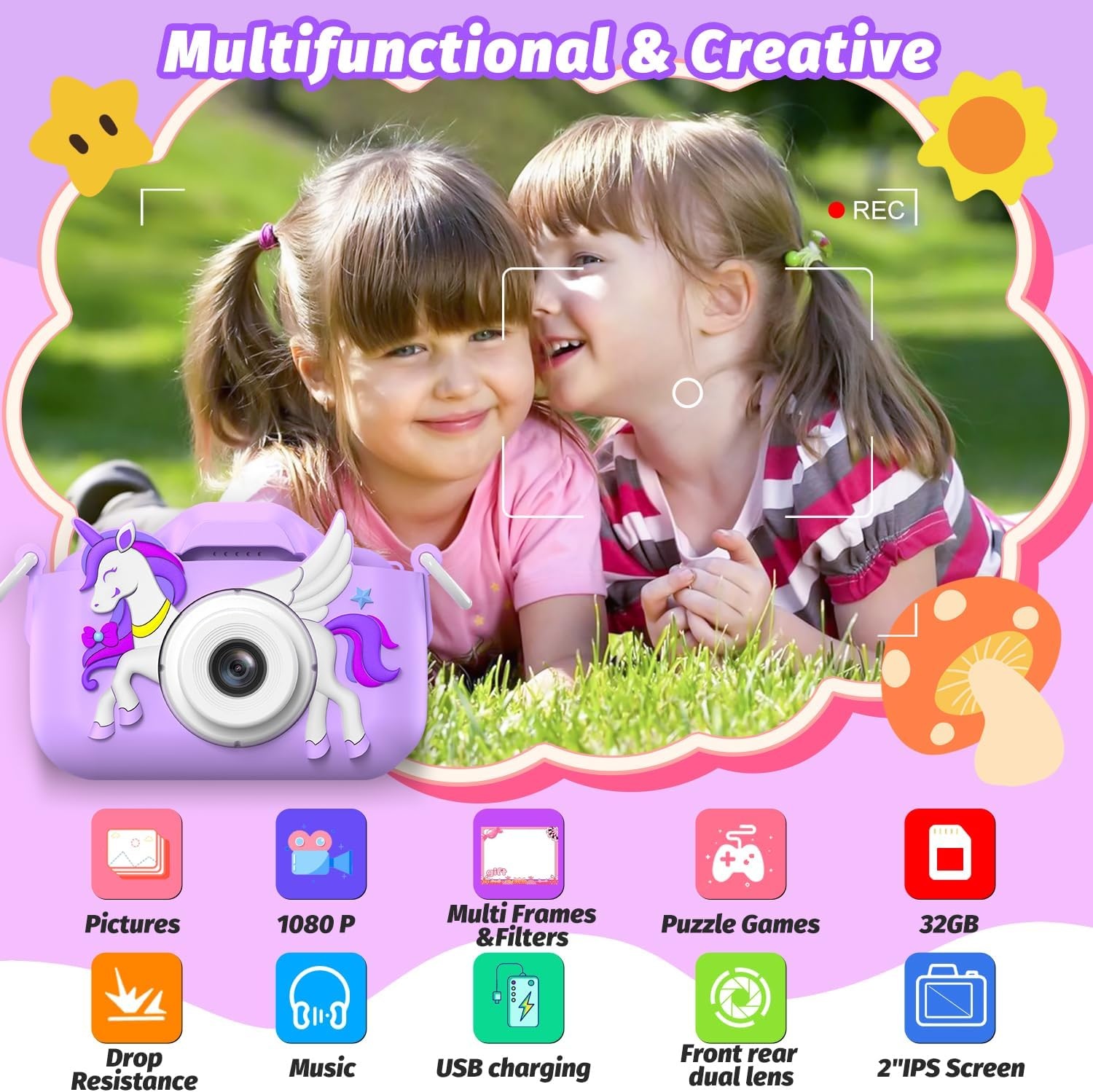 Children's Camera, masterbee Camera for Kids, Games Girls, Christmas Gift/Birthday for Kids, 1080P HD, Toys/Gift for Kids 3, 4, 5, 6, 7, 8, 9, 10, 11, 12 Years