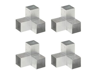 vidaXL Paalverbindingen 4 st Y-vorm 91x91 mm gegalvaniseerd metaal