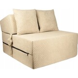 Luxe logeermatras - beige - camping matras - reismatras - opvouwbaar matras - 200 x 70 x 15 - met kussens