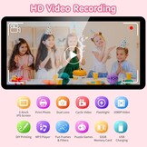 ASTGMI Instant camera, 2,4 inch kindercamerascherm met printpapier en 32 GB kaart, selfie- en videomodus, speelgoedcadeau voor kinderen, jongens, meisjes van 3 tot 14 jaar (roze)