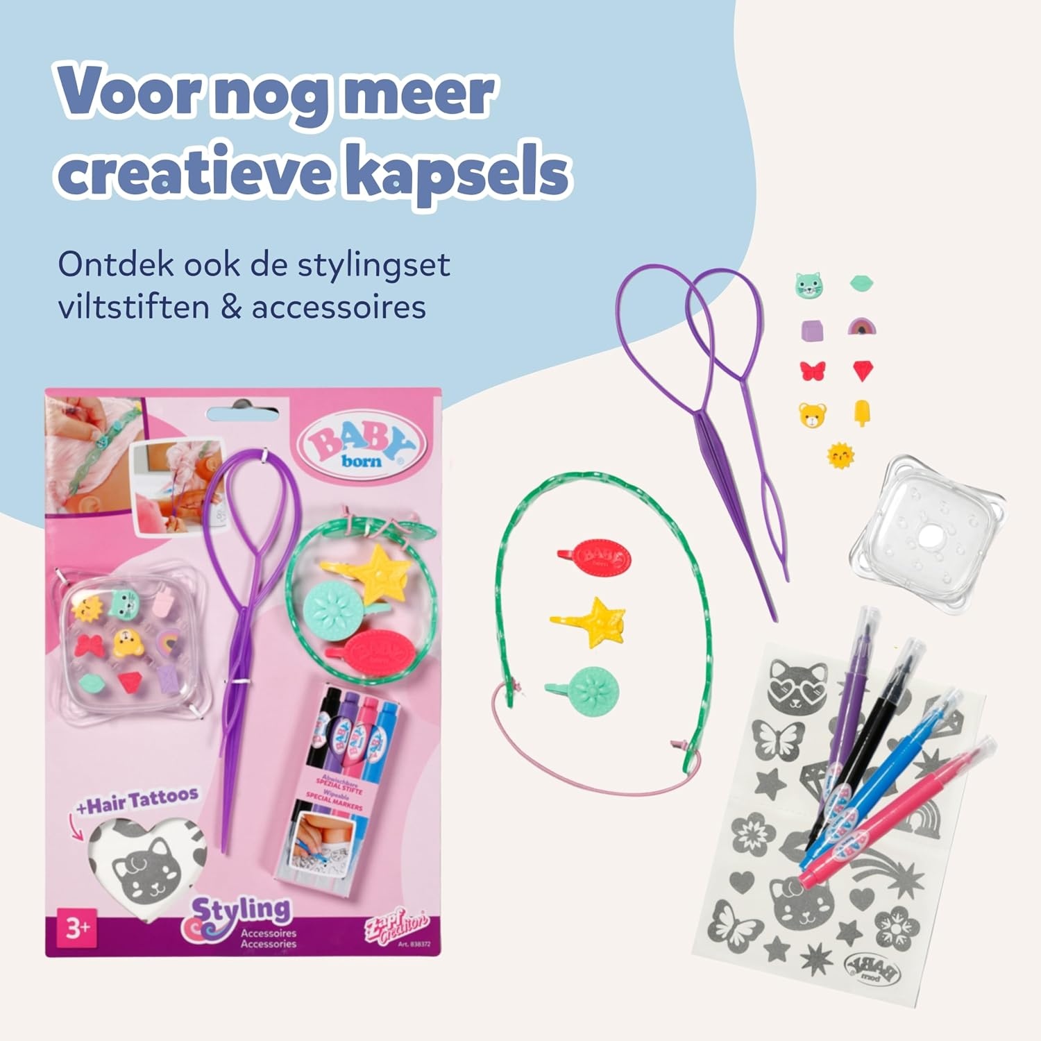 BABY born Sister Zeemeermin stijlhoofd, Ideaal voor kinderhandjes, bevordert creativiteit, empathie & sociale vaardigheden, 3+ jaar, Inclus. zeestervormige haarborstel, Tiara & haarspeltjes, 37 cm