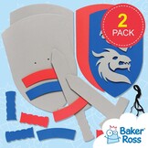 Baker Ross Mosrubber-knutselsets "zwaard & schild" voor kinderen om te knutselen - creatieve schuimrubberen knutselsets voor kinderen (2 stuks)