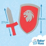 Baker Ross Mosrubber-knutselsets "zwaard & schild" voor kinderen om te knutselen - creatieve schuimrubberen knutselsets voor kinderen (2 stuks)