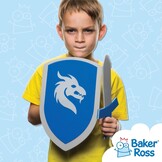 Baker Ross Mosrubber-knutselsets "zwaard & schild" voor kinderen om te knutselen - creatieve schuimrubberen knutselsets voor kinderen (2 stuks)