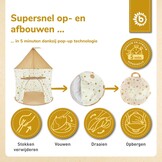 Bieco Kinderzelt voor Binnen Pop up Dots | Prinses | Tent Kinderen | Speeltent Meisjes | Princess Tent | Ballenbad | Kinderspeeltent Meisjes | Speeltent Kinderkamer
