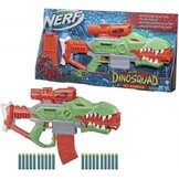 Lanzador de dardos motorizado Nerf DinoSquad Rex-Rampage, clip de 10 dardos, 20 dardos Nerf, porta-dardos de 10 dardos, diseño de dinosario T-Rex