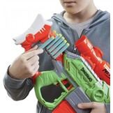 Lanzador de dardos motorizado Nerf DinoSquad Rex-Rampage, clip de 10 dardos, 20 dardos Nerf, porta-dardos de 10 dardos, diseño de dinosario T-Rex