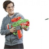 Lanzador de dardos motorizado Nerf DinoSquad Rex-Rampage, clip de 10 dardos, 20 dardos Nerf, porta-dardos de 10 dardos, diseño de dinosario T-Rex