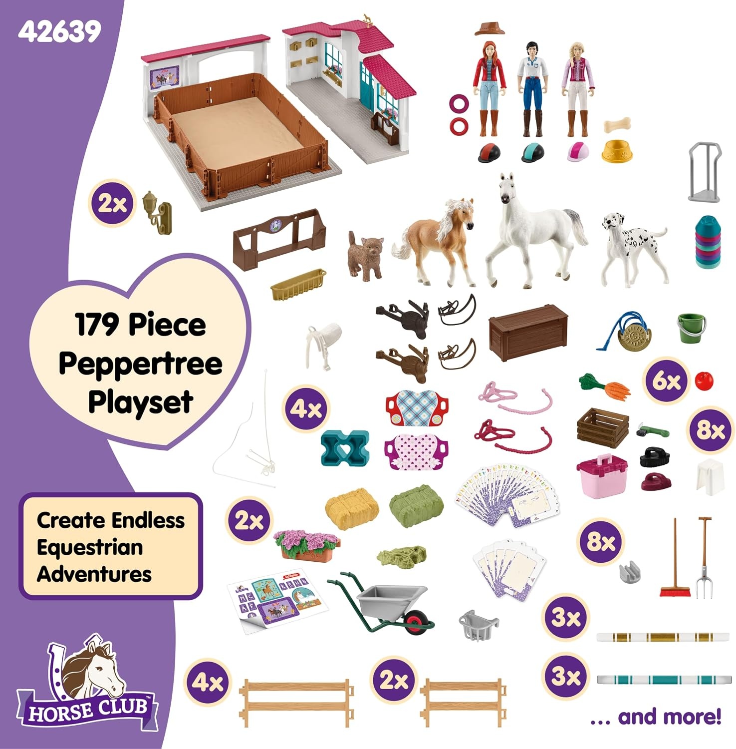 schleich HORSE CLUB Riding Hall Peppertree 42639 With obstacles, paddock and lots of accessories Nice gift for girls and boys earth toys from 5 years Set of 179 pieces | With obstacles, paddock and many accessories, great gift for girls and boys, horse to
