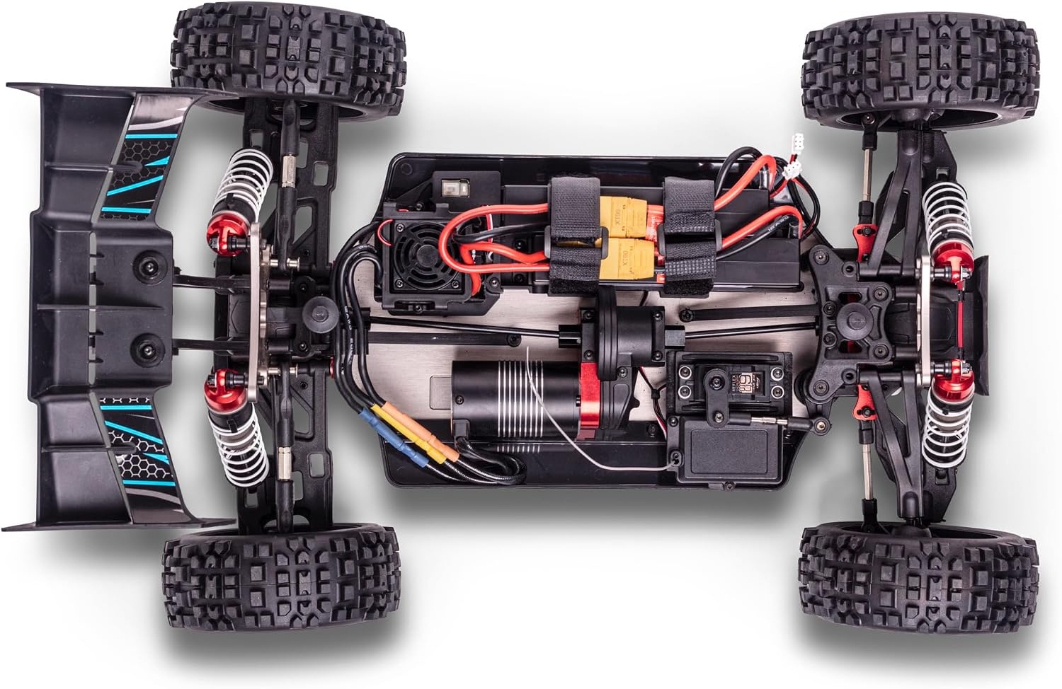 Carson 500409081 1:8 Virus 4.2 XL 100% RTR black/turquoise- RC car, remote controlled car, speed up to 80km/h, 100% RTR model, remote control included