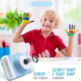 Kinderfotocamera - Camera voor Kinderen met Groot Display van 3,5 Inch, 1080P HD 12 MP, geïntegreerde SD-kaart, 32 GB, USB Oplaadbaar, Digitale Camera, Meisjes, Jongens, Verjaardag, Kerstmis, Geschenk