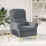 Fauteuil Donkergrijs Fluweel - 41% Korting