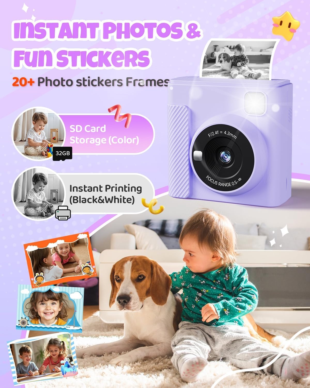TIATUA Kindercamera Direct Print - 58% Korting!
