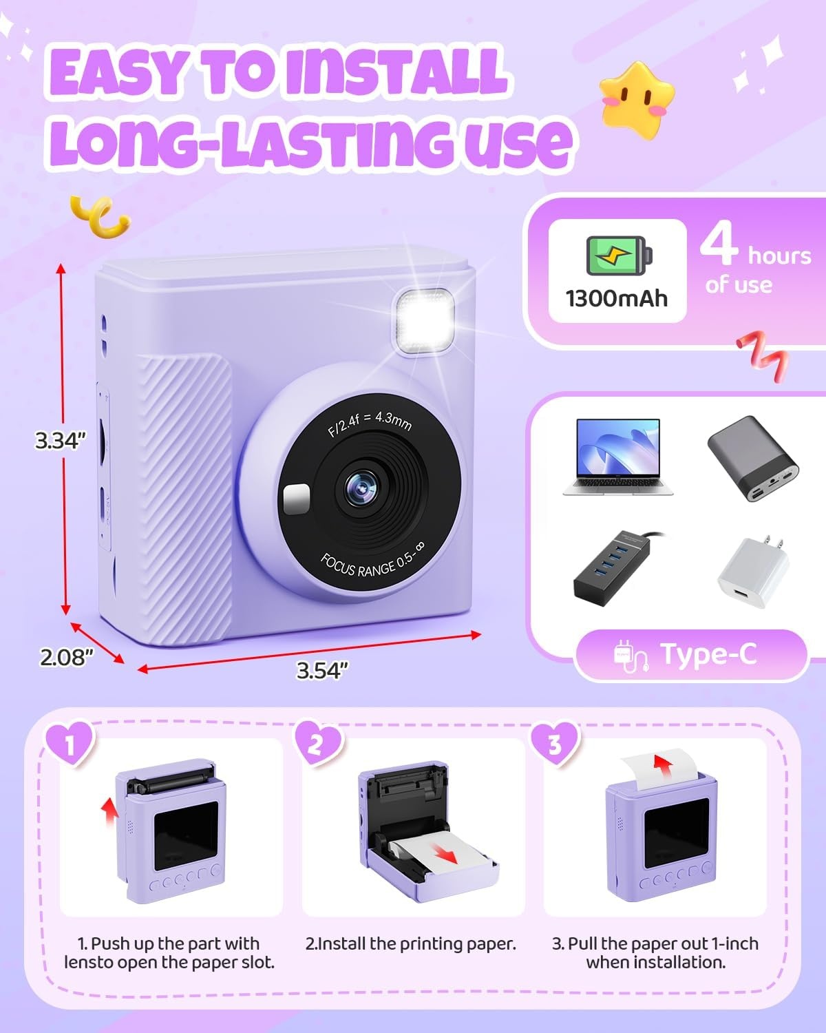 TIATUA Kindercamera Direct Print - 58% Korting!