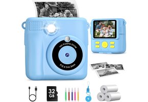 Digitale Instant Camera voor Kinderen - 1080p, 2.4" Scherm, Print direct - 40% Korting