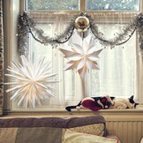 Kerstster verlicht papieren 3D voor Kerstmis - Binnen - Wit - Ø 60 cm