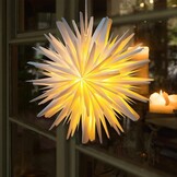 Kerstster verlicht papieren 3D voor Kerstmis - Binnen - Wit - Ø 60 cm