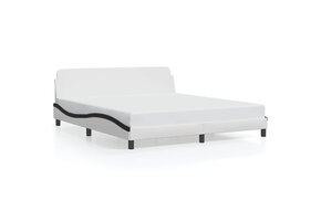 Wit/Zwart Kunstleer Bedframe 180x200 cm - 47% Korting