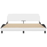 Wit/Zwart Kunstleer Bedframe 180x200 cm - 47% Korting