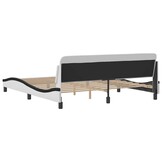 Wit/Zwart Kunstleer Bedframe 180x200 cm - 47% Korting