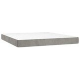vidaXL Pocketveringmatras 180x200cm - Lichtgrijs Velours - 35% Korting
