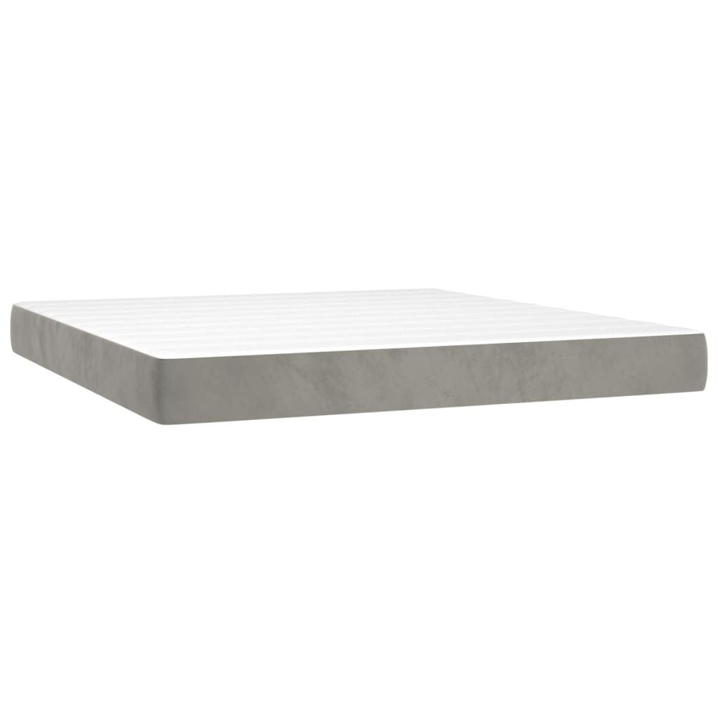 vidaXL Pocketveringmatras 180x200cm - Lichtgrijs Velours - 35% Korting