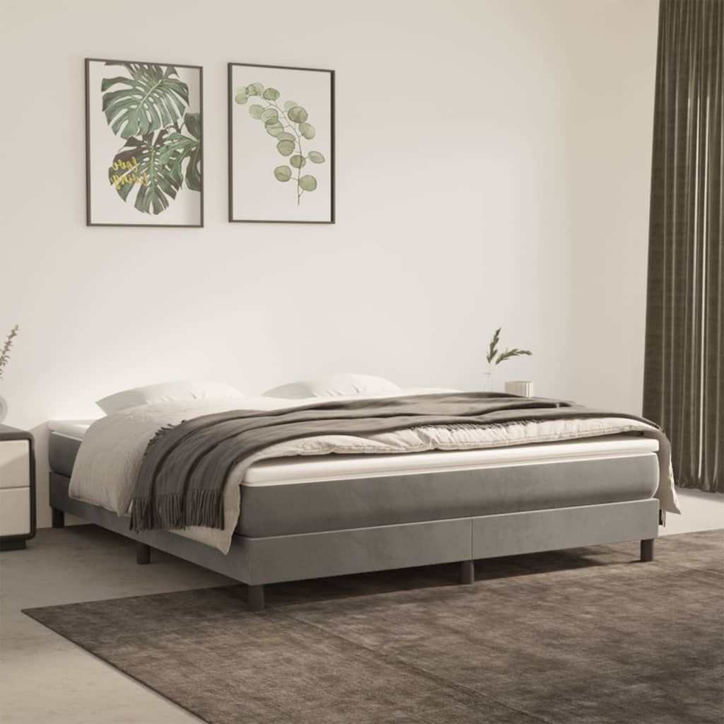 vidaXL Pocketveringmatras 180x200cm - Lichtgrijs Velours - 35% Korting