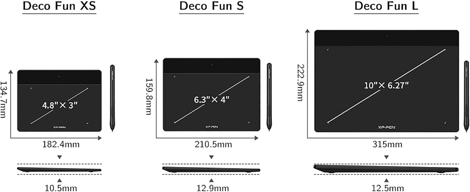 XP-Pen Deco Fun XS Tekentablet Zwart - 58% Korting!