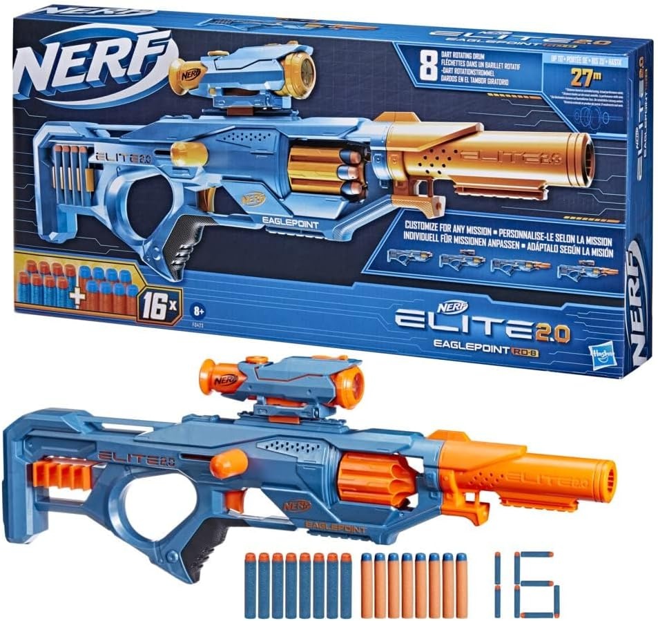 Nerf Elite 2.0 Eaglepoint RD-8 Blaster met Vizier & Loop - 34% Korting