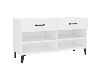 vidaXL Schoenenkast 102x35x55 cm bewerkt hout hoogglans wit