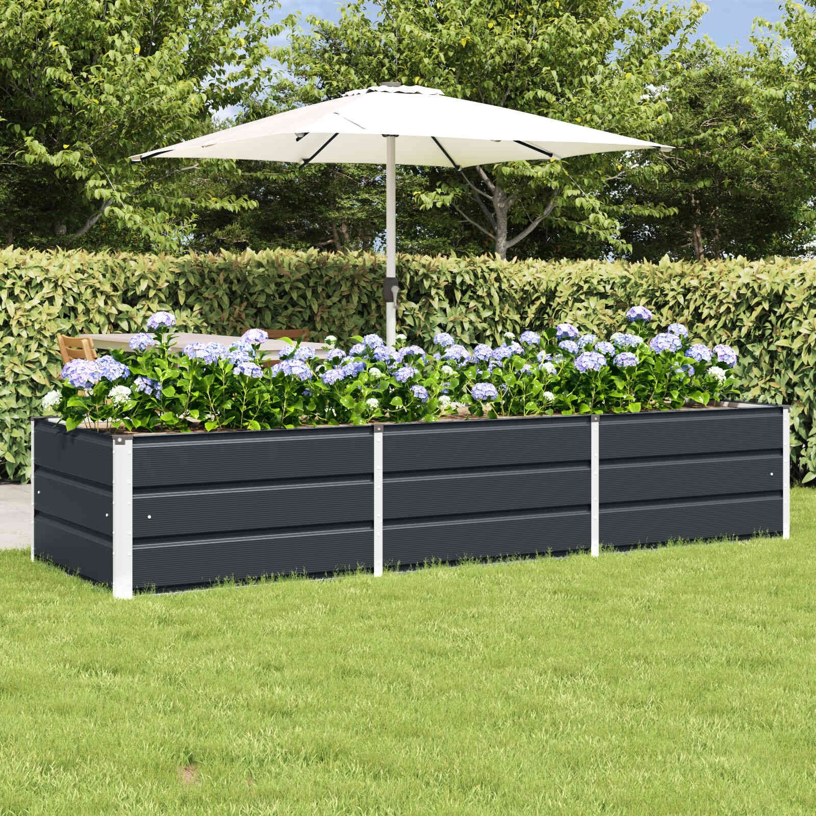 vidaXL Plantenbak Antraciet 240 x 80 x 45 cm Staal