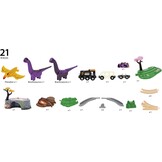 BRIO World Dinosaur Adventure Train Set for Kids Age 3 Years Up, Wooden Railway Accessories and Add Ons | dinosaur themed set, compatible with brio world sets, encourages imaginative play, durable wooden design