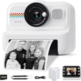 HiMont Instant Kinderfotocamera, HD/1080P Instantcamera voor Kinderen met 32G-Kaart en Printpapier, Kinderfotocamera Leuk Speelgoedcadeau voor Kinderen van 3 tot 12 Jaar