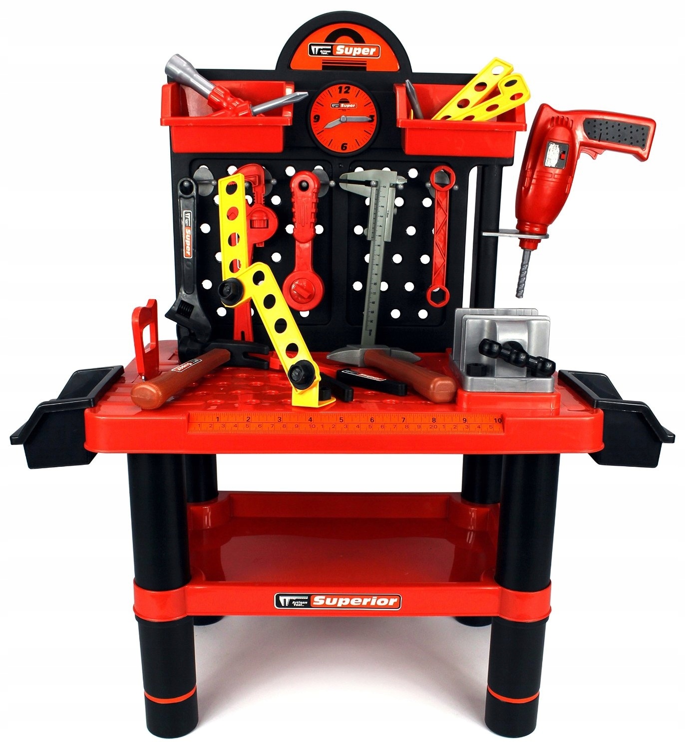 Grote Kinder Werkbank met 52 Accessoires & Bankschroef - Rood/Zwart (34% Korting)