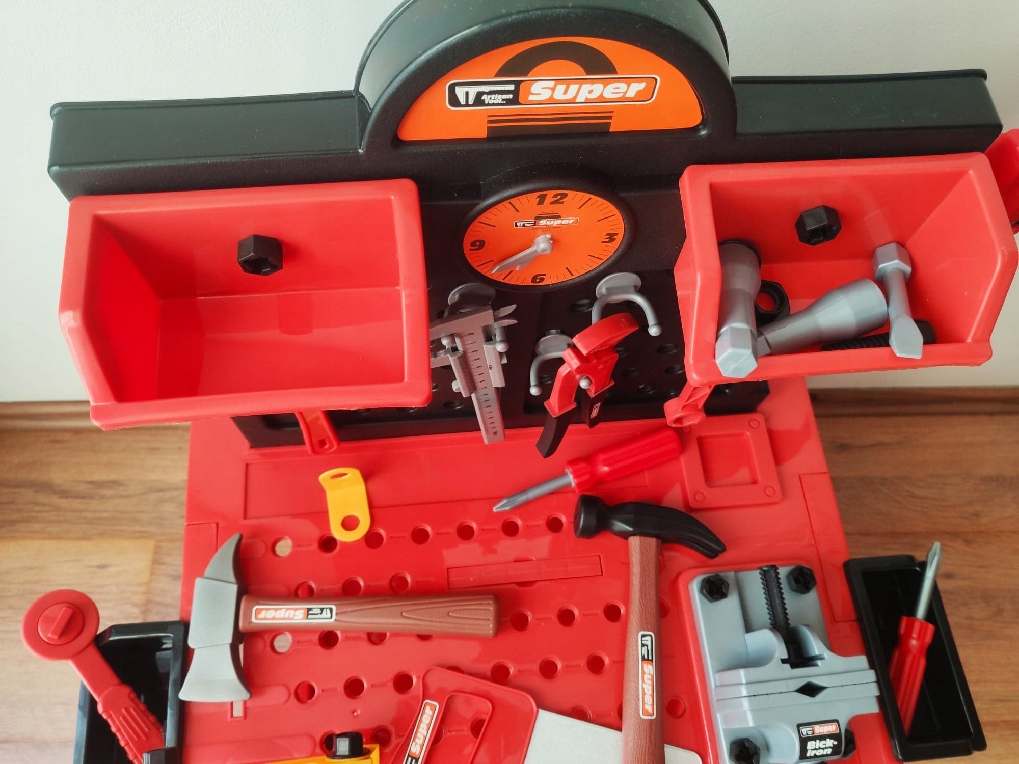Grote Kinder Werkbank met 52 Accessoires & Bankschroef - Rood/Zwart (34% Korting)