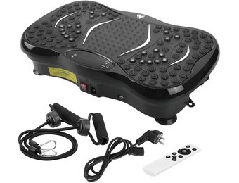 EVOLAND Trilplaat trilapparaten met 5 trainingsprogramma's tot 99 intensiteitsniveaus, bluetooth-luidspreker, weerstandsbanden met handgreep voor full-body training en lichaamsvorming