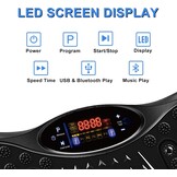 EVOLAND Trilplaat trilapparaten met 5 trainingsprogramma's tot 99 intensiteitsniveaus, bluetooth-luidspreker, weerstandsbanden met handgreep voor full-body training en lichaamsvorming
