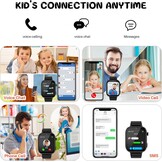 OKYUK 4G Smartwatch voor kinderen, smartwatch voor kinderen met GPS en telefoon, polshorloge voor jongens en meisjes, met video-telefoongesprek, berichten, schoolmodus, SOS-functie, camera en
