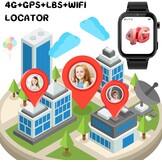 OKYUK 4G Smartwatch voor kinderen, smartwatch voor kinderen met GPS en telefoon, polshorloge voor jongens en meisjes, met video-telefoongesprek, berichten, schoolmodus, SOS-functie, camera en